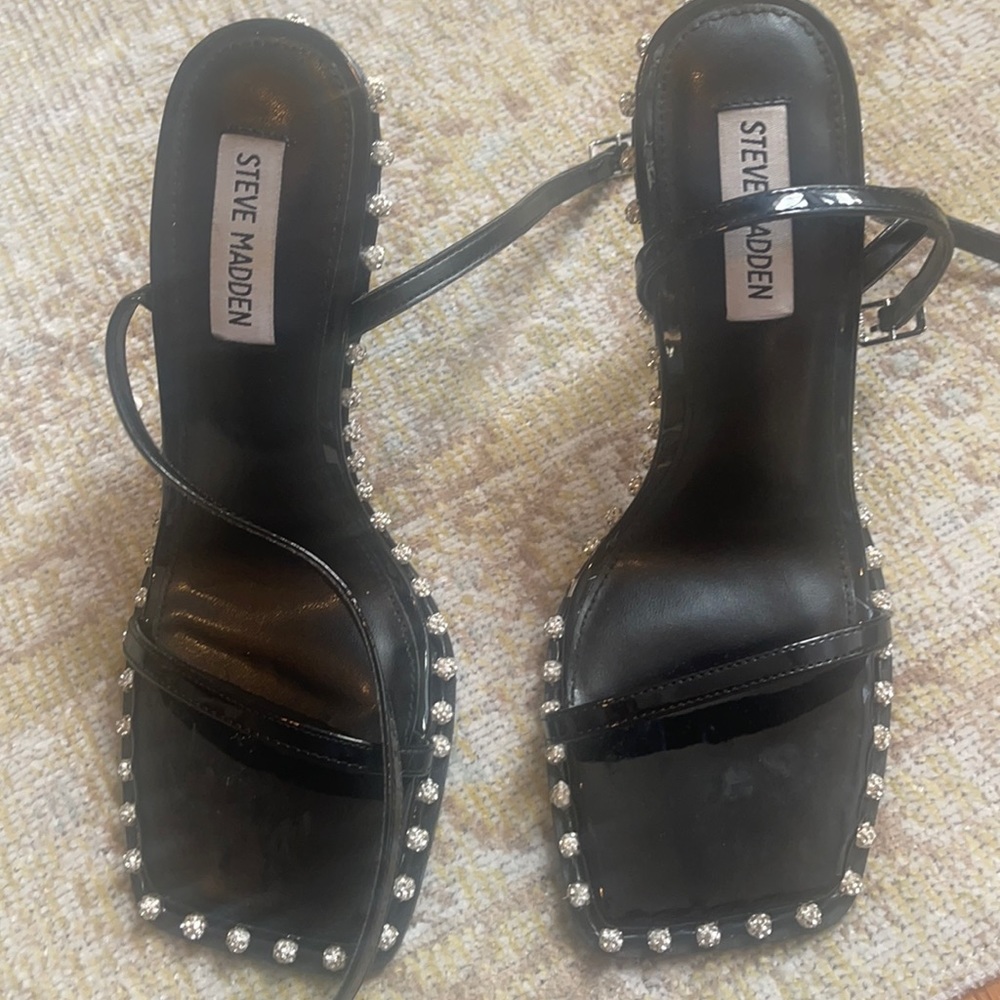 Black Steve Madden Zelle Rhinestone heel.